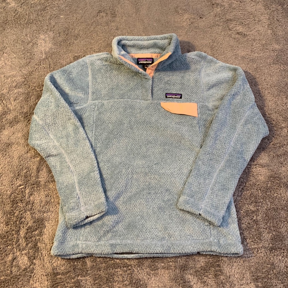 Patagonia Womens Re-Tool Snap-T Fleece Pullover Blue Peach Small 25442 - Picture 2 of 7